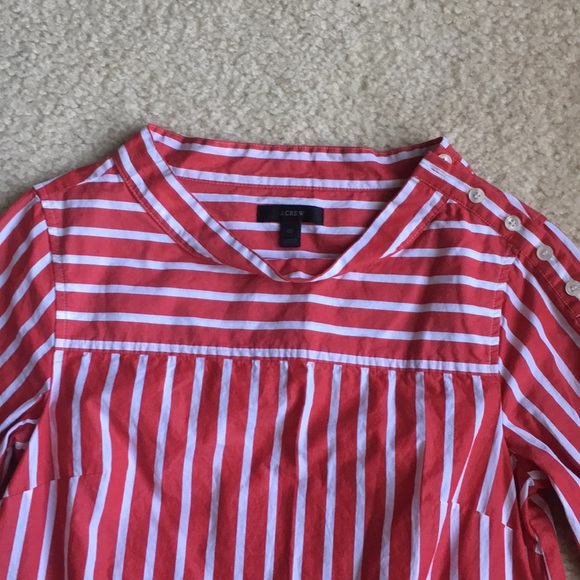 ❌SOLD❌ J. Crew funnelneck stripe hi low top shirt - Picture 7 of 8